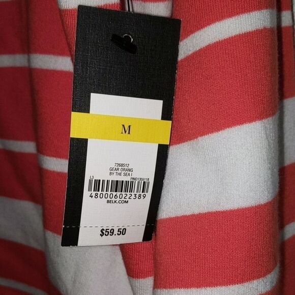 Crown & Ivy baby blue orange white ruffle top - Picture 4 of 6